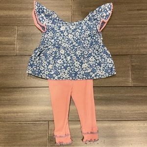 Pink and Blue flower top and bottoms very comfy size 12 month